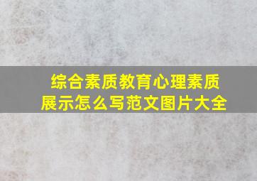 综合素质教育心理素质展示怎么写范文图片大全