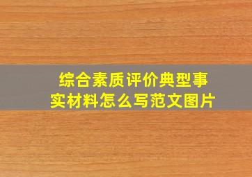 综合素质评价典型事实材料怎么写范文图片