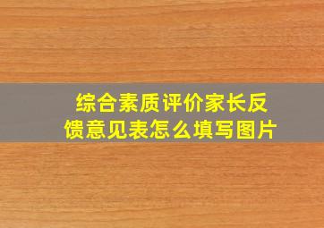 综合素质评价家长反馈意见表怎么填写图片