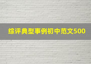 综评典型事例初中范文500