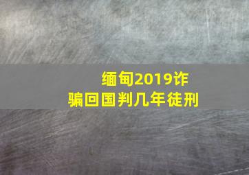 缅甸2019诈骗回国判几年徒刑