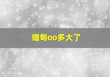 缅甸oo多大了