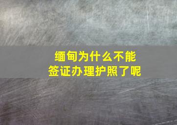 缅甸为什么不能签证办理护照了呢