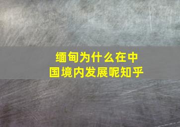 缅甸为什么在中国境内发展呢知乎