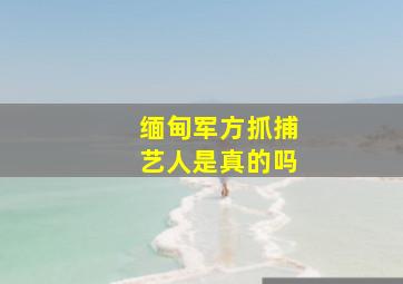 缅甸军方抓捕艺人是真的吗