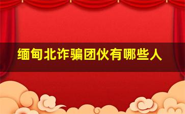 缅甸北诈骗团伙有哪些人