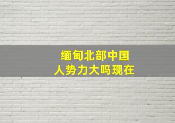 缅甸北部中国人势力大吗现在