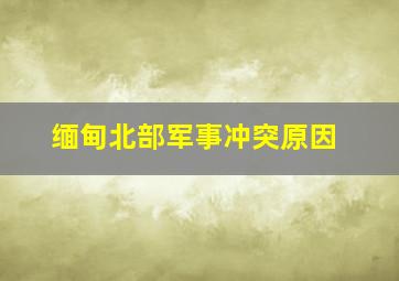 缅甸北部军事冲突原因