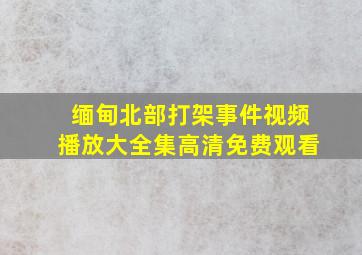 缅甸北部打架事件视频播放大全集高清免费观看