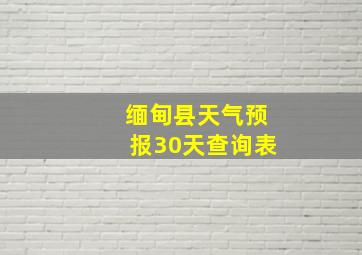 缅甸县天气预报30天查询表