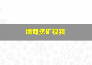 缅甸挖矿视频