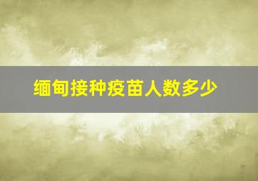 缅甸接种疫苗人数多少