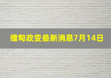 缅甸政变最新消息7月14日