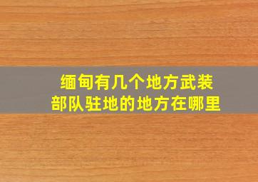 缅甸有几个地方武装部队驻地的地方在哪里