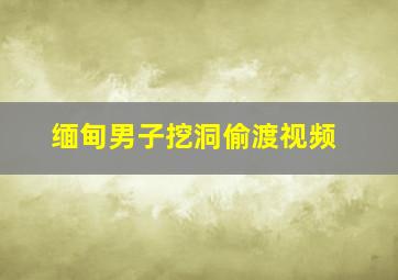 缅甸男子挖洞偷渡视频