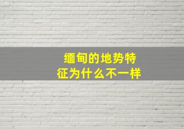 缅甸的地势特征为什么不一样