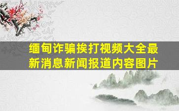 缅甸诈骗挨打视频大全最新消息新闻报道内容图片