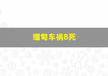 缅甸车祸8死