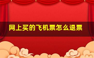 网上买的飞机票怎么退票