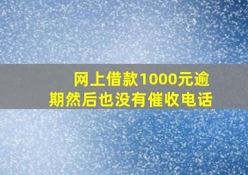 网上借款1000元逾期然后也没有催收电话