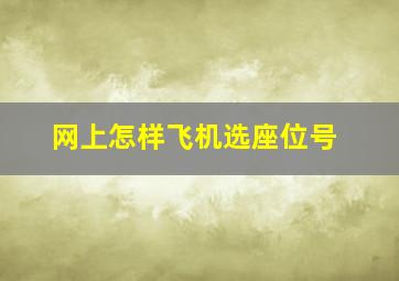 网上怎样飞机选座位号