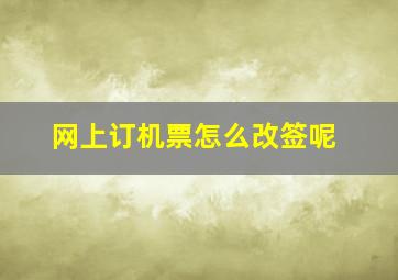 网上订机票怎么改签呢