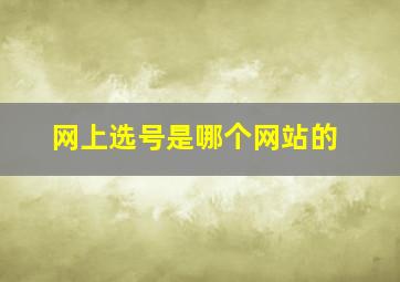 网上选号是哪个网站的