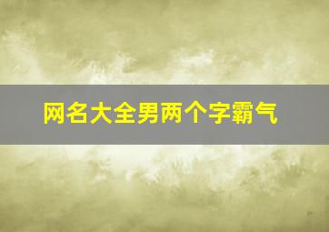 网名大全男两个字霸气