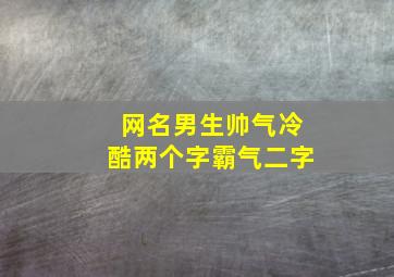 网名男生帅气冷酷两个字霸气二字