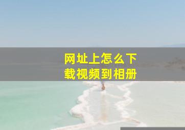 网址上怎么下载视频到相册