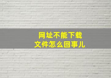 网址不能下载文件怎么回事儿