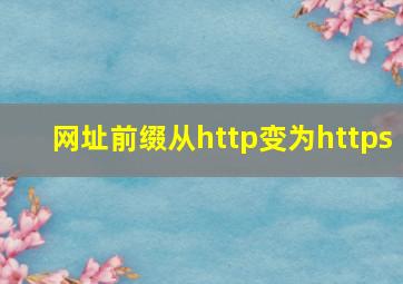 网址前缀从http变为https