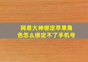 网易大神绑定苹果角色怎么绑定不了手机号