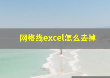 网格线excel怎么去掉