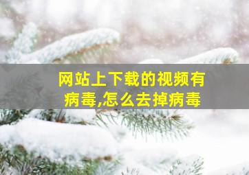 网站上下载的视频有病毒,怎么去掉病毒