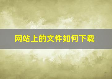 网站上的文件如何下载