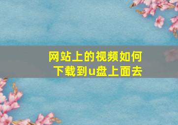 网站上的视频如何下载到u盘上面去