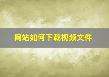 网站如何下载视频文件