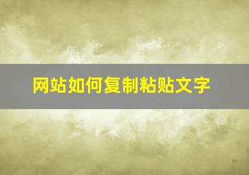 网站如何复制粘贴文字