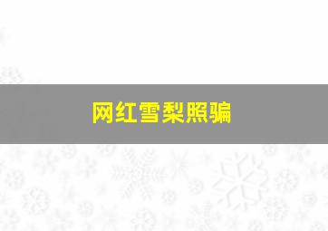 网红雪梨照骗