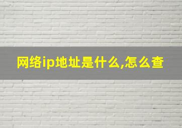 网络ip地址是什么,怎么查