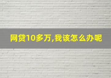 网贷10多万,我该怎么办呢