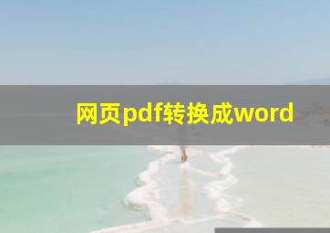 网页pdf转换成word