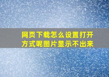 网页下载怎么设置打开方式呢图片显示不出来