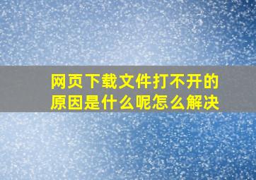 网页下载文件打不开的原因是什么呢怎么解决