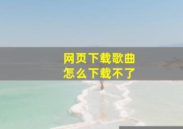 网页下载歌曲怎么下载不了