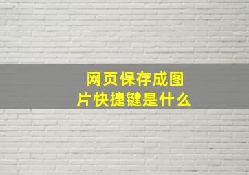 网页保存成图片快捷键是什么