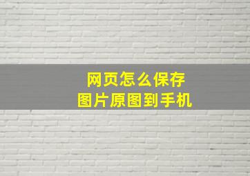 网页怎么保存图片原图到手机