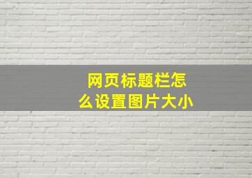 网页标题栏怎么设置图片大小