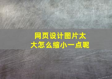 网页设计图片太大怎么缩小一点呢